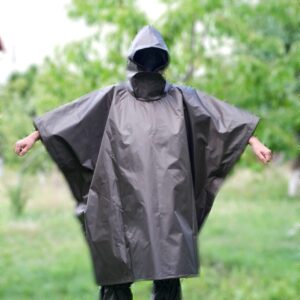 Анти-тепловізорний  плащ пончо з захистом від тепловізора та дронів темно-зелений хакі